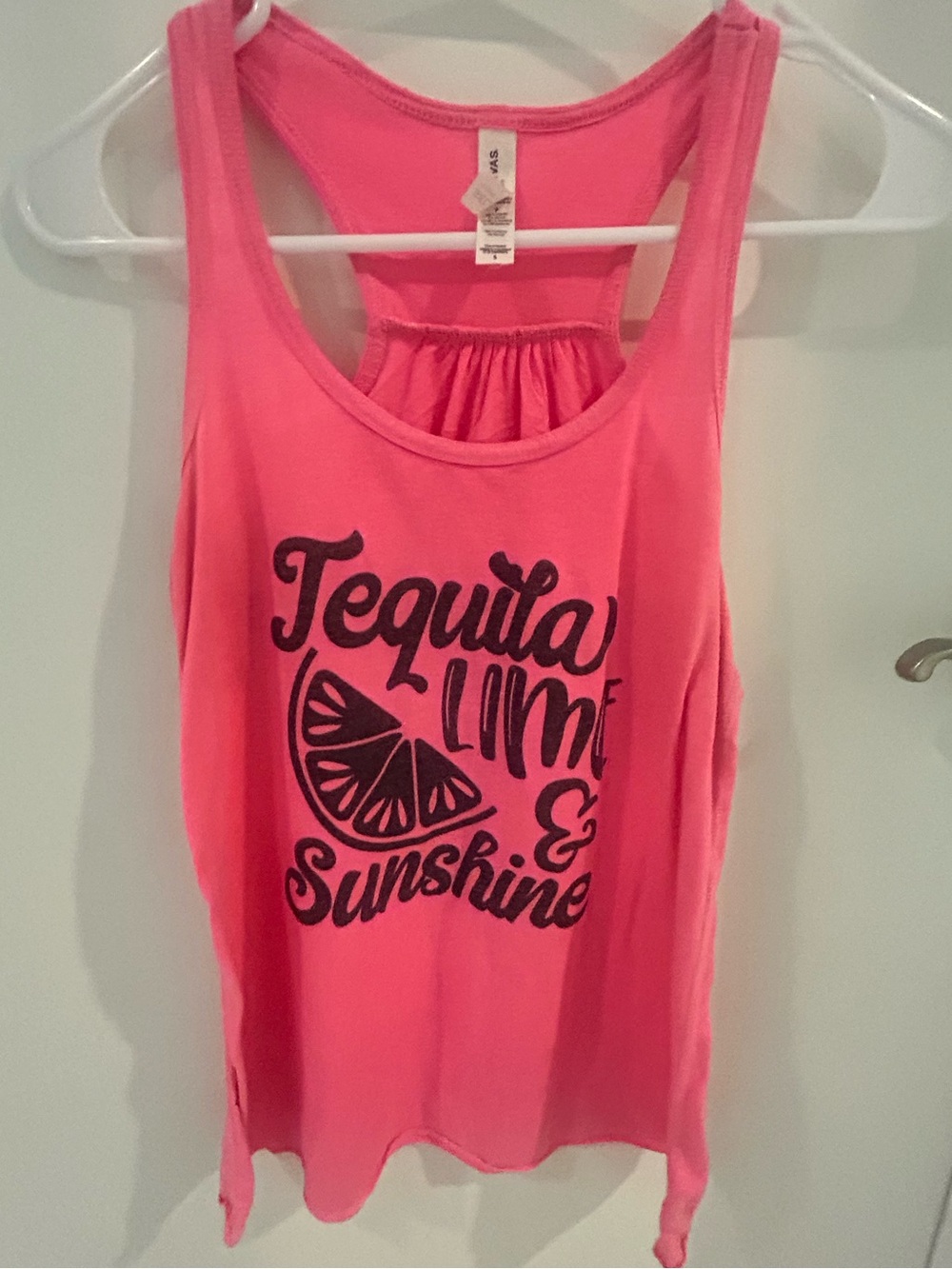 Bella Canvas Pink Graphic Racerback Tank - Tequila Lime & Sunshine Print